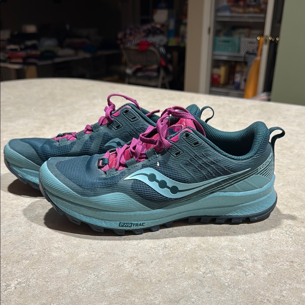 Saucony Women's Trail Running Shoes - Teal and Pink size 8.5
